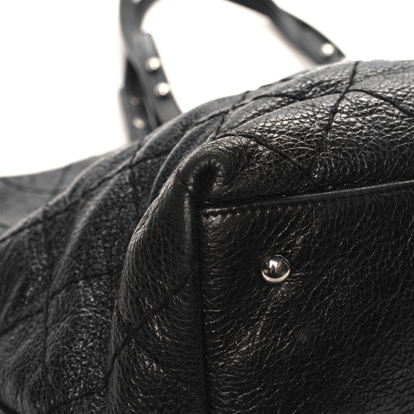 Glazed Calfskin Large On The Road Tote Black
