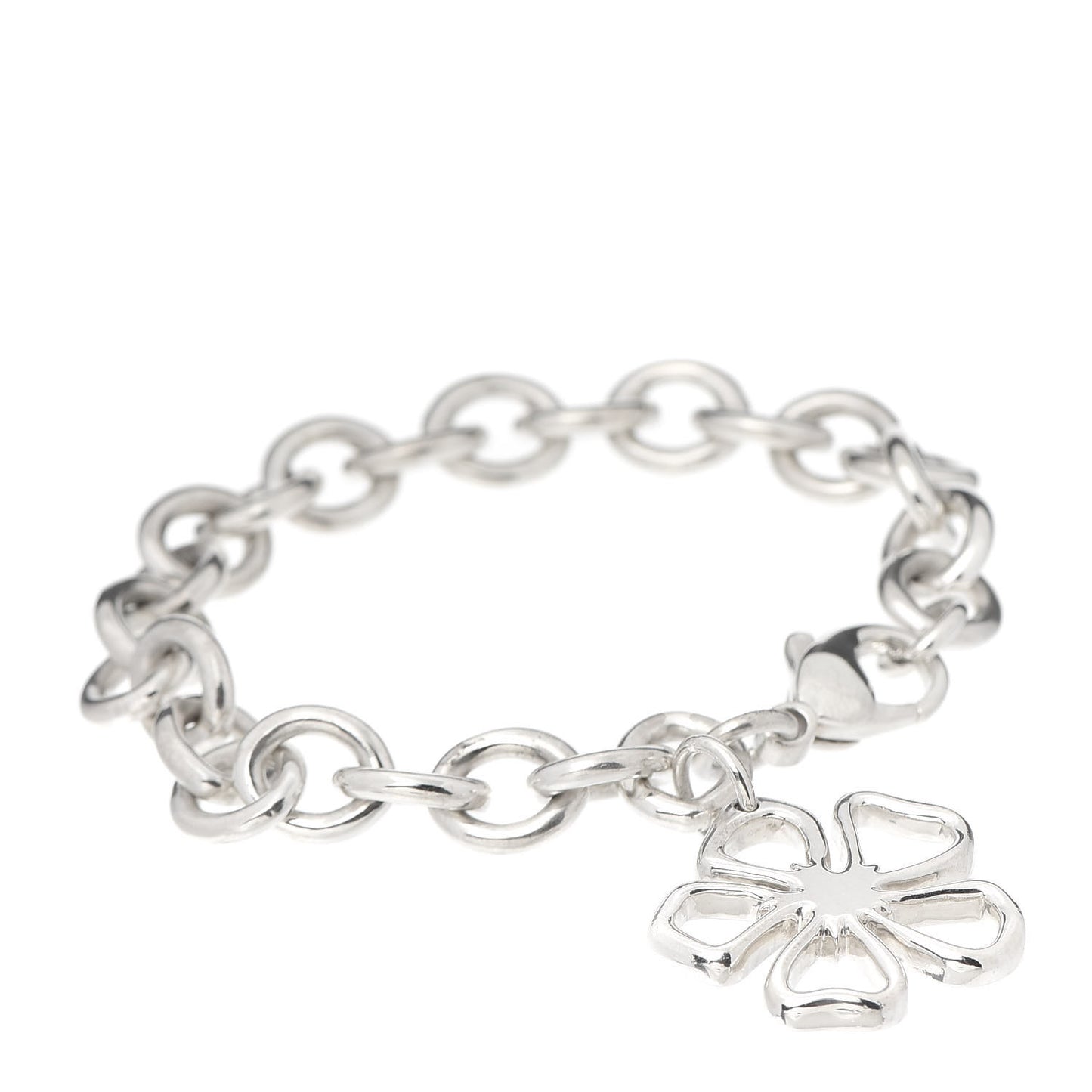 Sterling Silver Flower Charm Bracelet