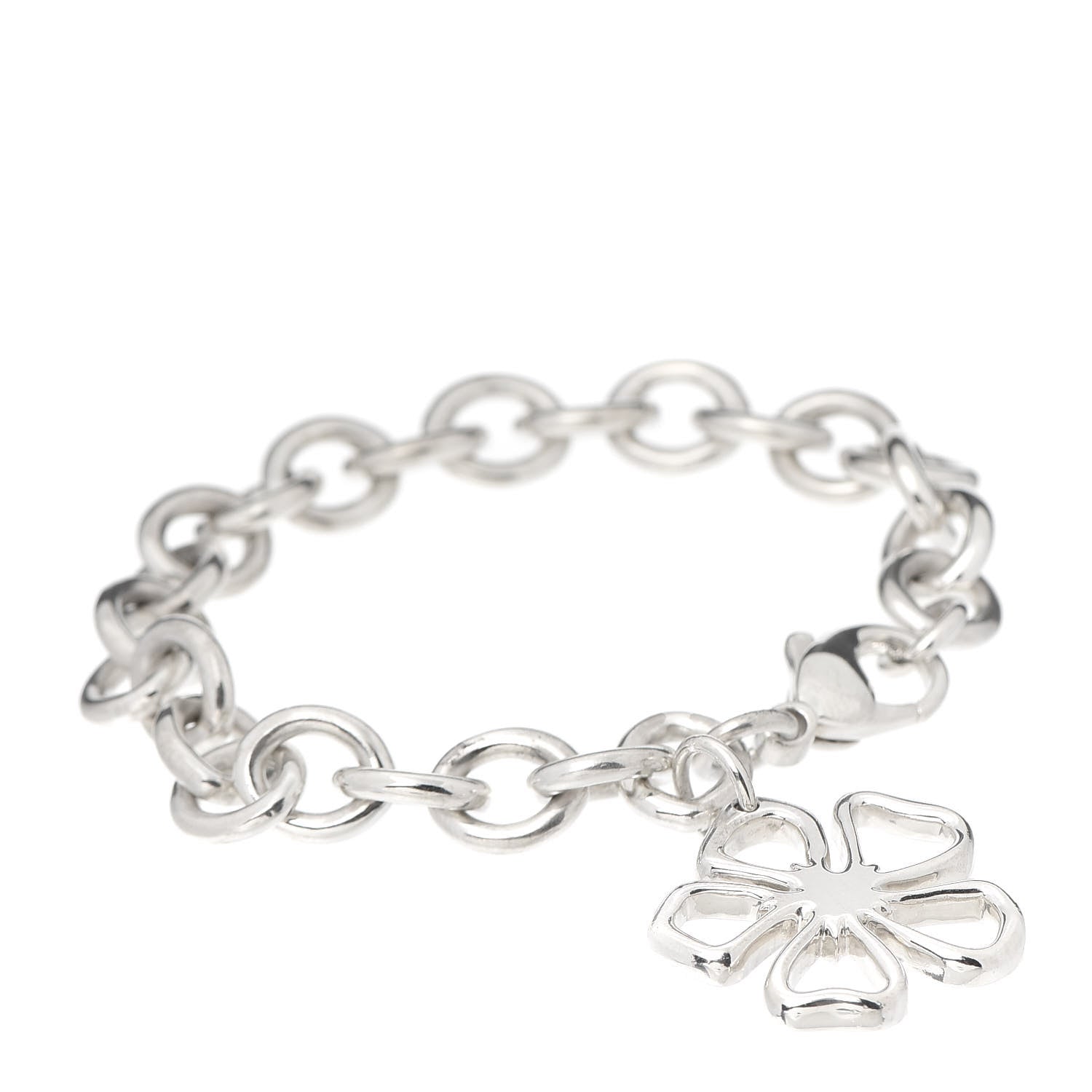 Tiffany Sterling Silver Flower Charm Bracelet 1 of 5