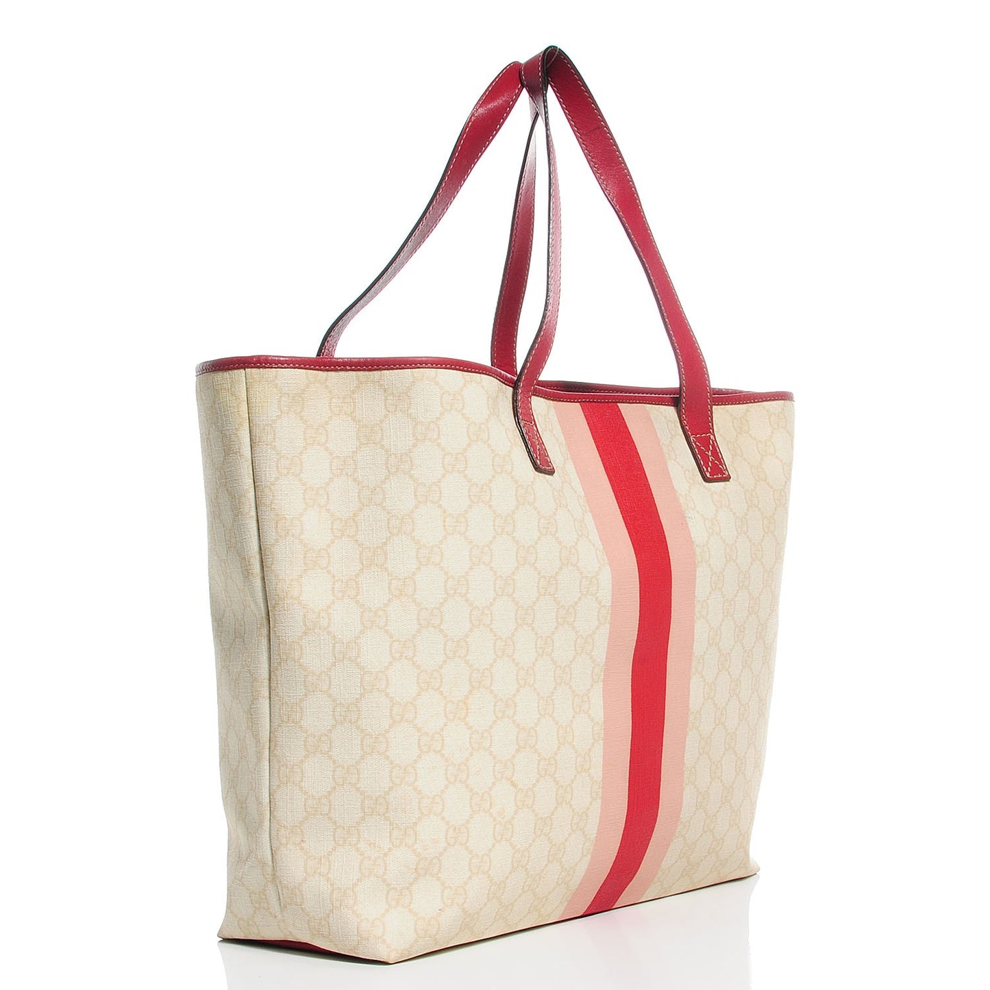 GG Plus Monogram Web Stripe Large Joy Tote Red