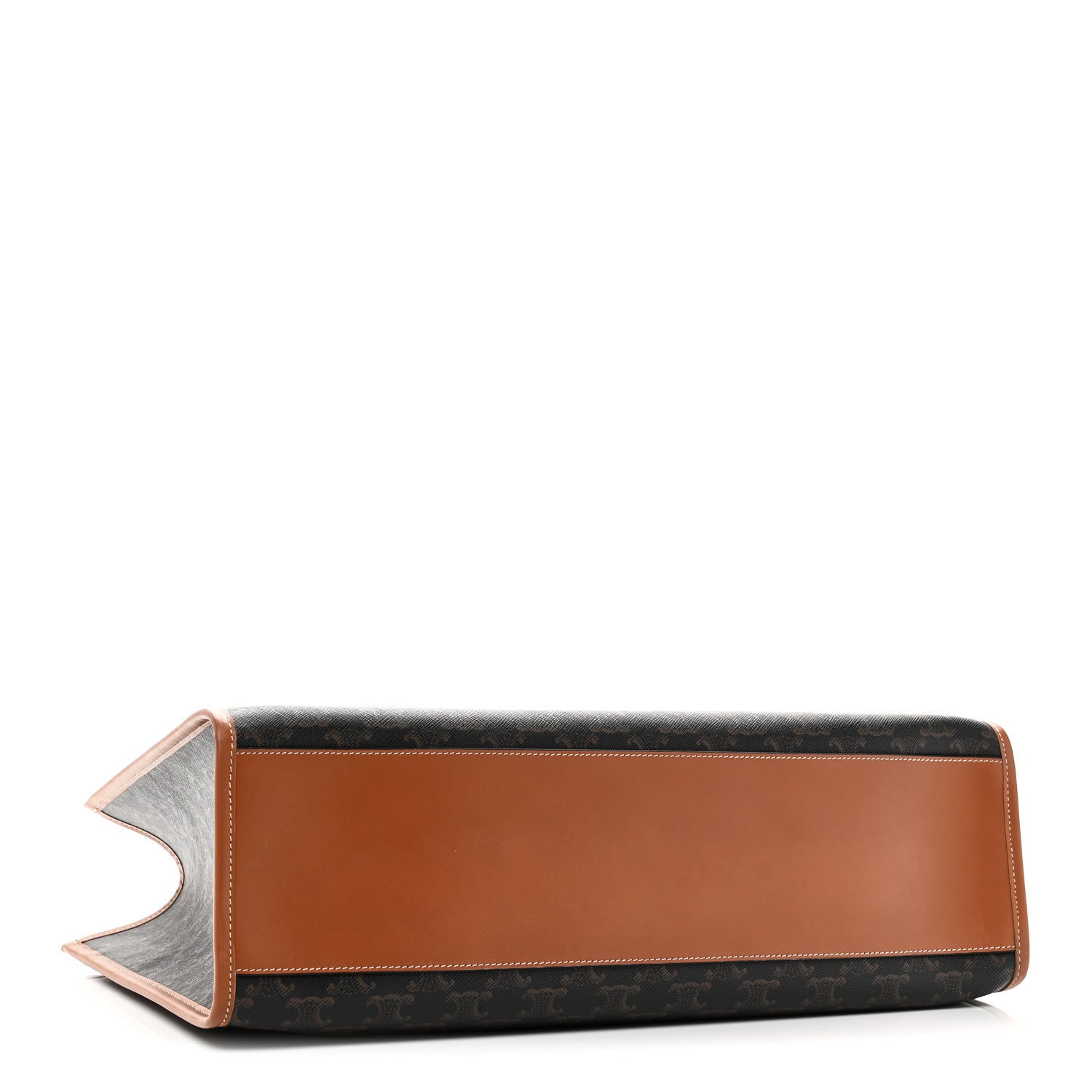 Celine Triomphe Canvas Calfskin Horizontal Cabas Tan 4 of 9