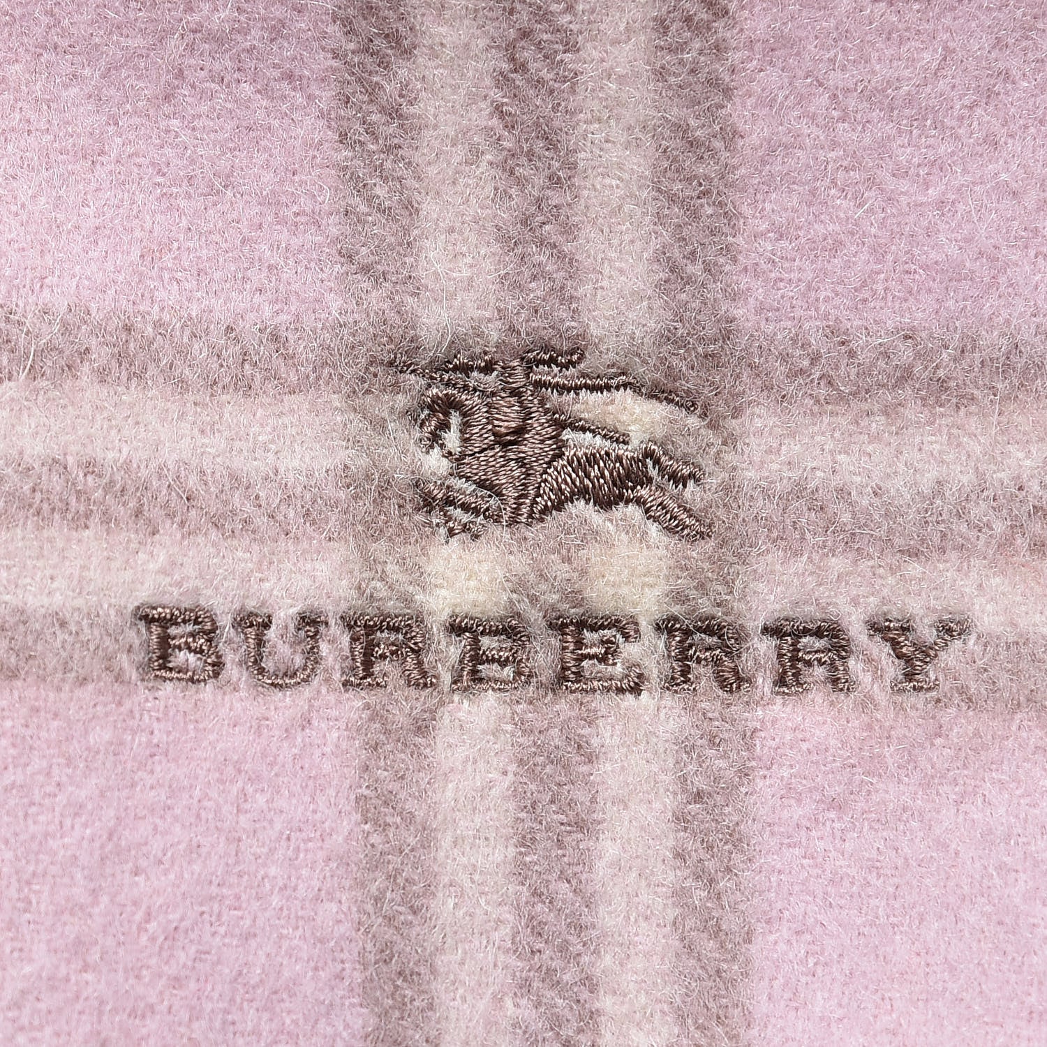 Burberry Lambswool Check Fringe Scarf Pink 5 of 5