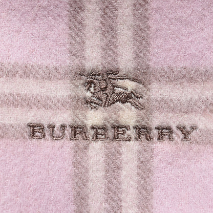 Burberry Lambswool Check Fringe Scarf Pink 5 of 5