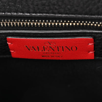 Valentino Garavani Grained Calfskin Large Rockstud Hobo Black 6 of 9