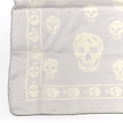 Alexander McQueen Silk Chiffon Skull Scarf Pearl White 2 of 4