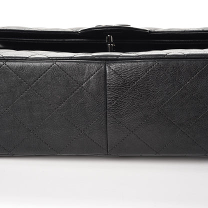 Chanel Crumpled Calfskin Quilted Jumbo Double Flap So Black 9 of 11
