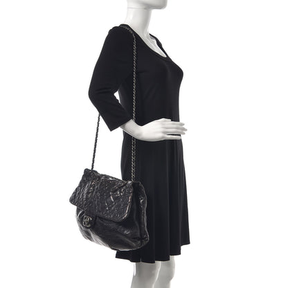 Chanel Crumpled Caviar Quilted Maxi Elastic Flap Black 2 of 15