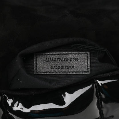 Saint Laurent Patent Lambskin Quilted Medium Loulou Puffer Monogram Chain Satchel Black 6 of 9