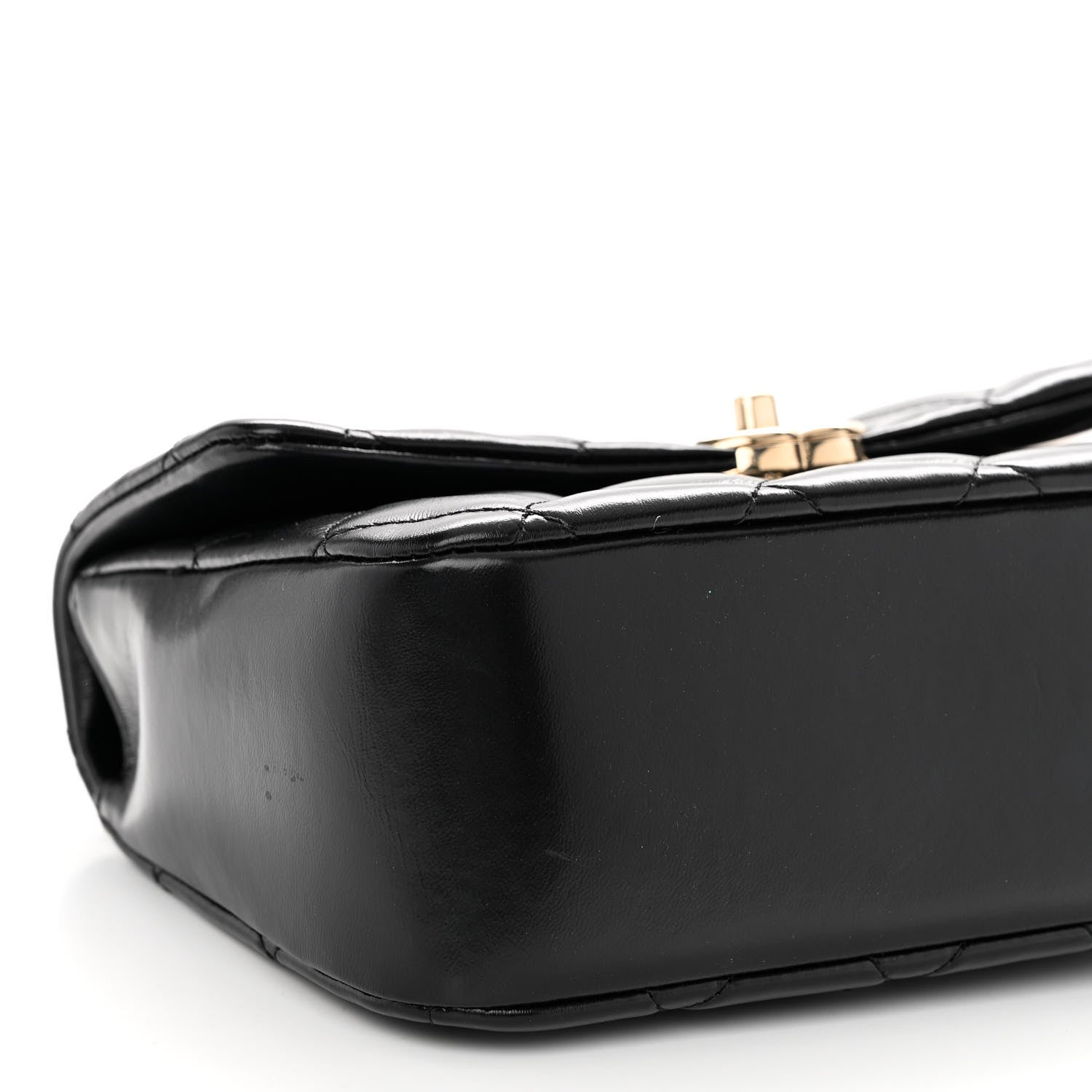 Chanel Shiny Lambskin Quilted Coco Trip Flap Bag Black 9 of 11