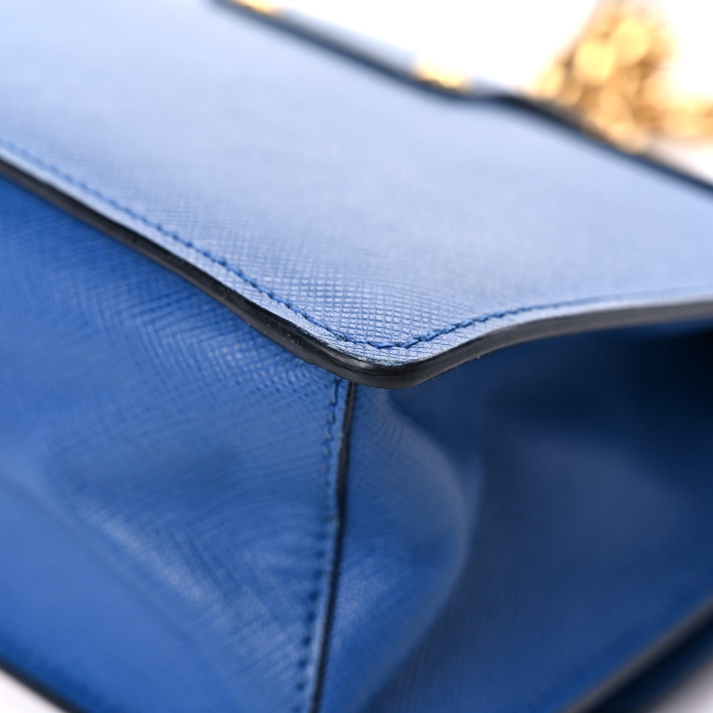 Saffiano Lock Crossbody Bleu