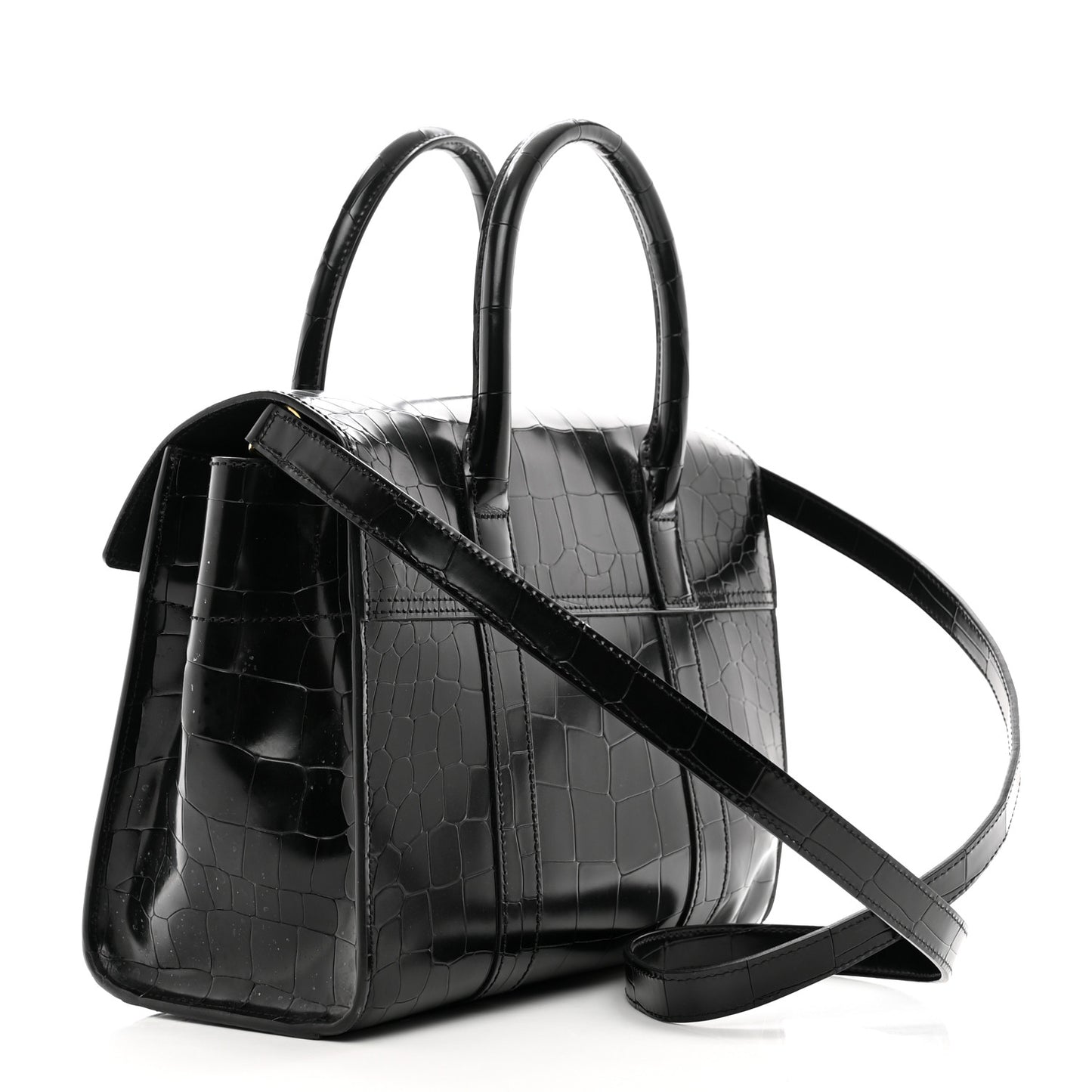 Crocodile Embossed Calfskin Bayswater Black