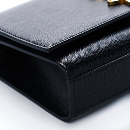 Saint Laurent Grain De Poudre Small Monogram Kate Satchel Black 9 of 11