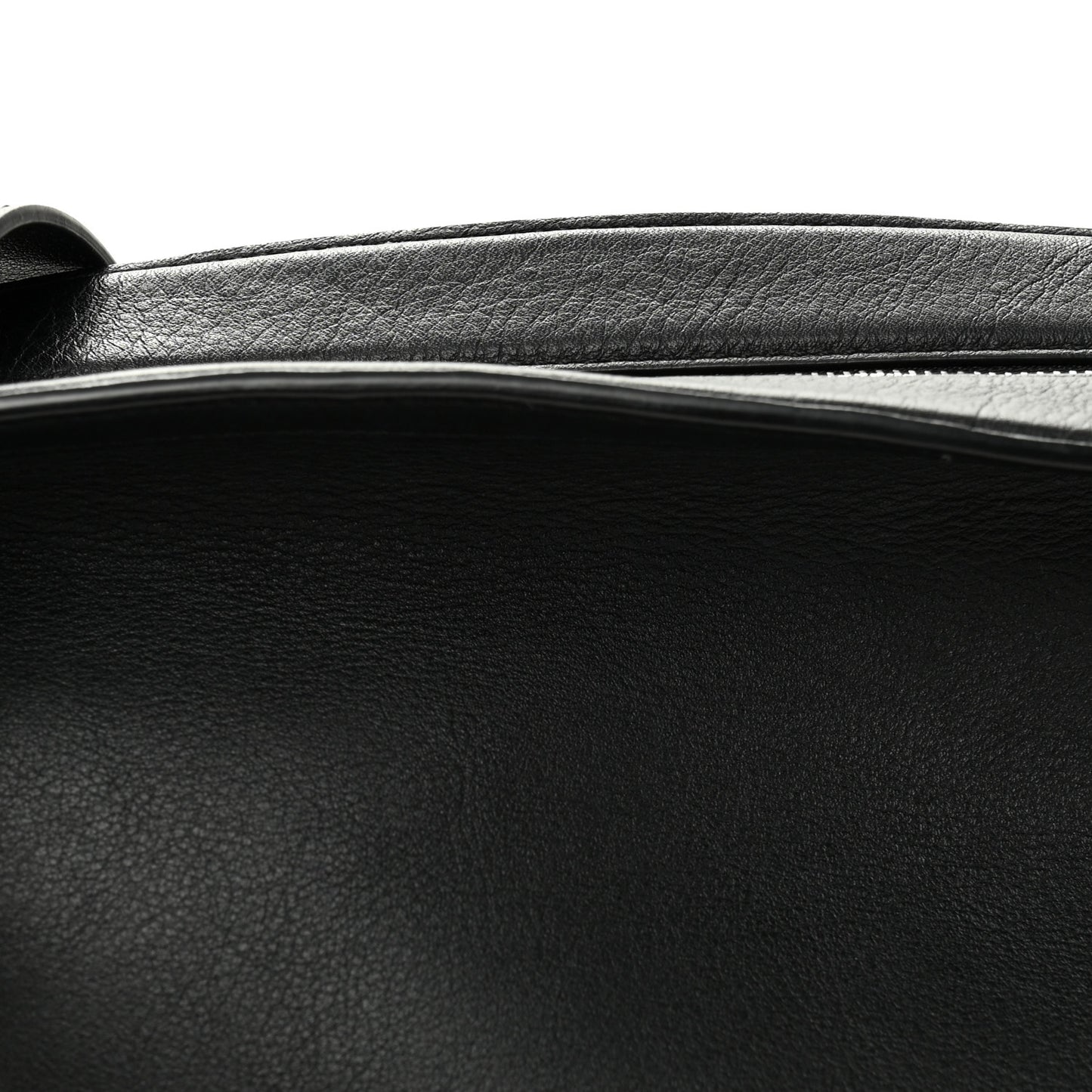 Grained Calfskin Small Slouchy Banana Bag Black