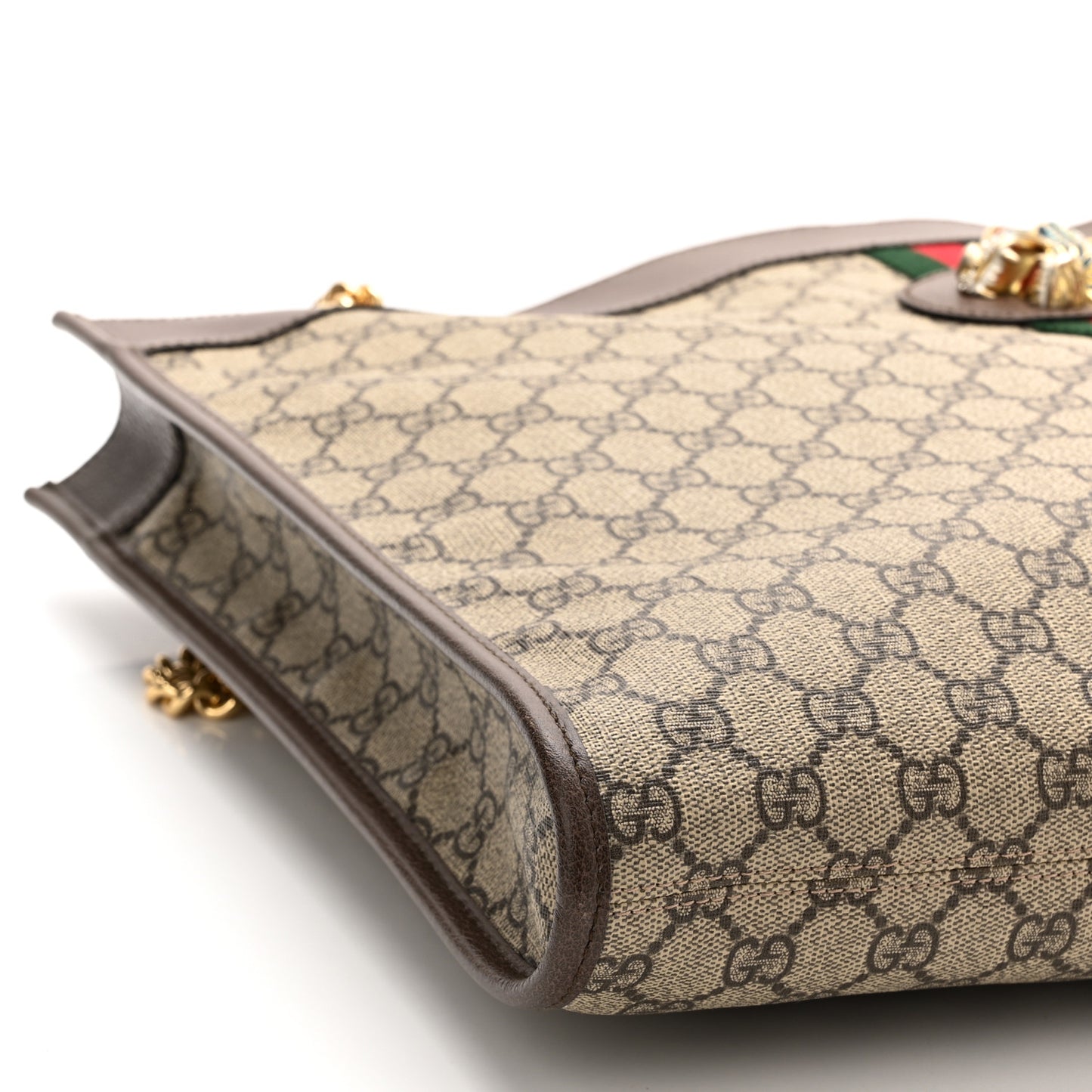 GG Supreme Monogram Large Rajah Chain Tote Beige New Acero