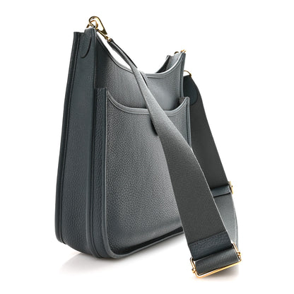 Hermes Taurillon Clemence EVELYNE III PM Vert Cypress 3 of 10