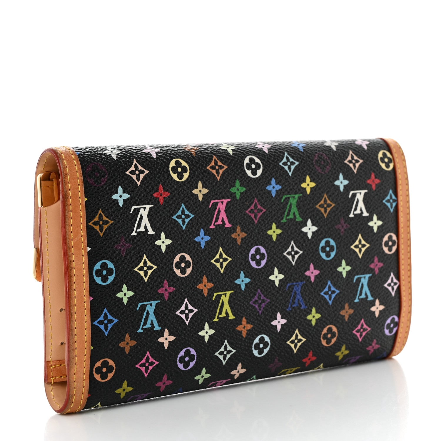 Louis Vuitton Monogram Multicolor Porte Tresor International Wallet Black 3 of 7