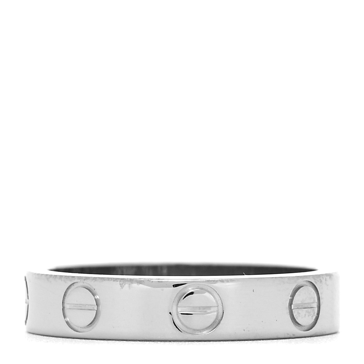 Cartier 18K White Gold 3.5mm LOVE Wedding Band Ring 49 4.75 3 of 4