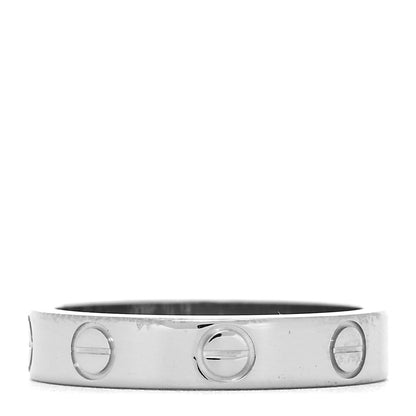 Cartier 18K White Gold 3.5mm LOVE Wedding Band Ring 49 4.75 3 of 4