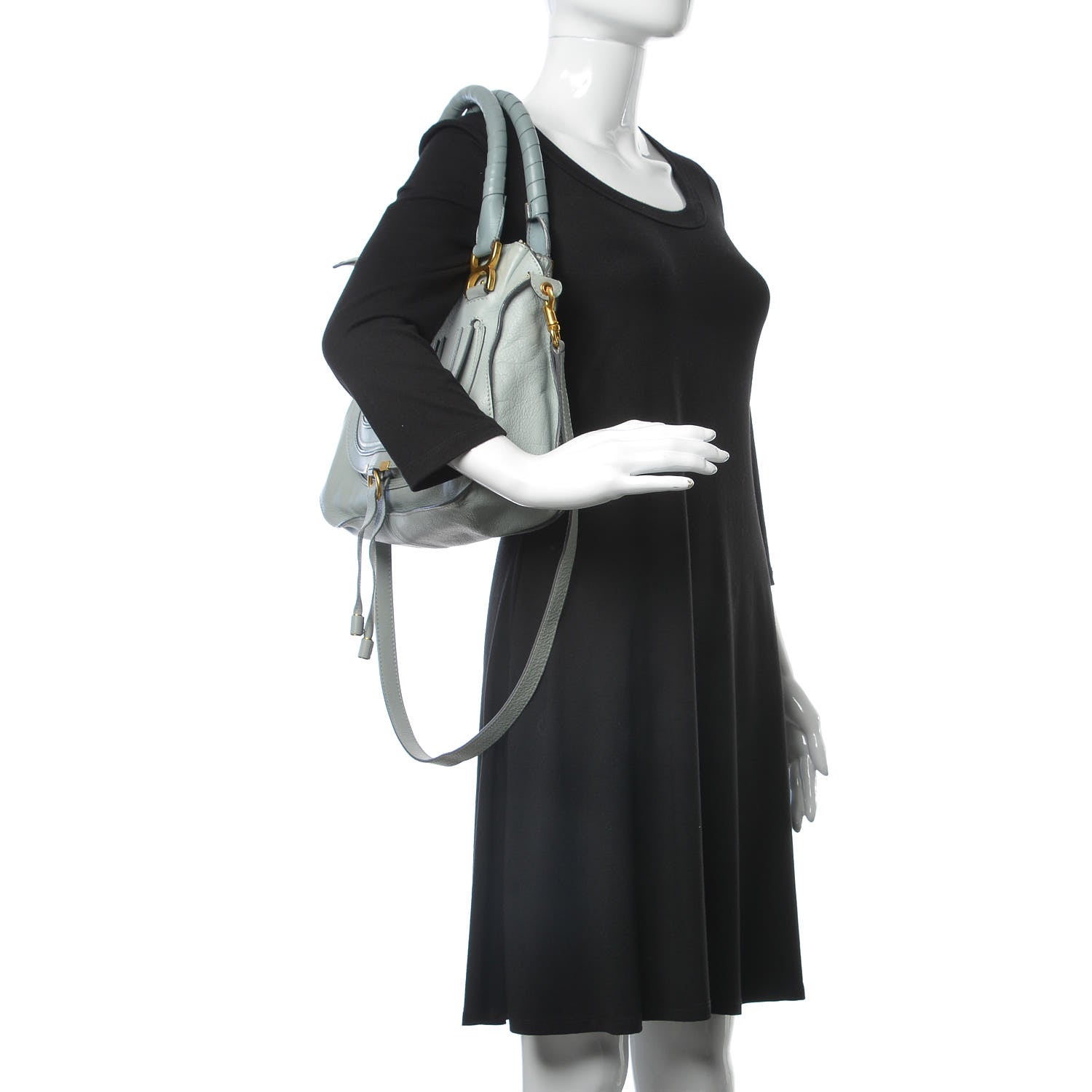 Chloe Calfskin Medium Marcie Satchel Cloudy Blue 2 of 13