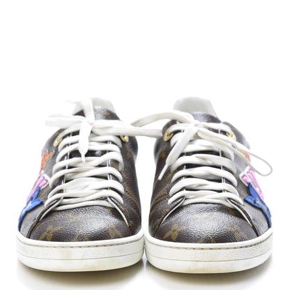 Louis Vuitton Calfskin Monogram LV Black Heart Sneakers 38.5 Cacao 2 of 10