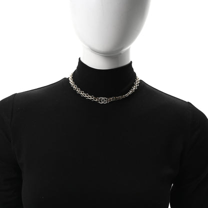 Chanel Metal Crystal CC Choker Necklace Gold 2 of 4