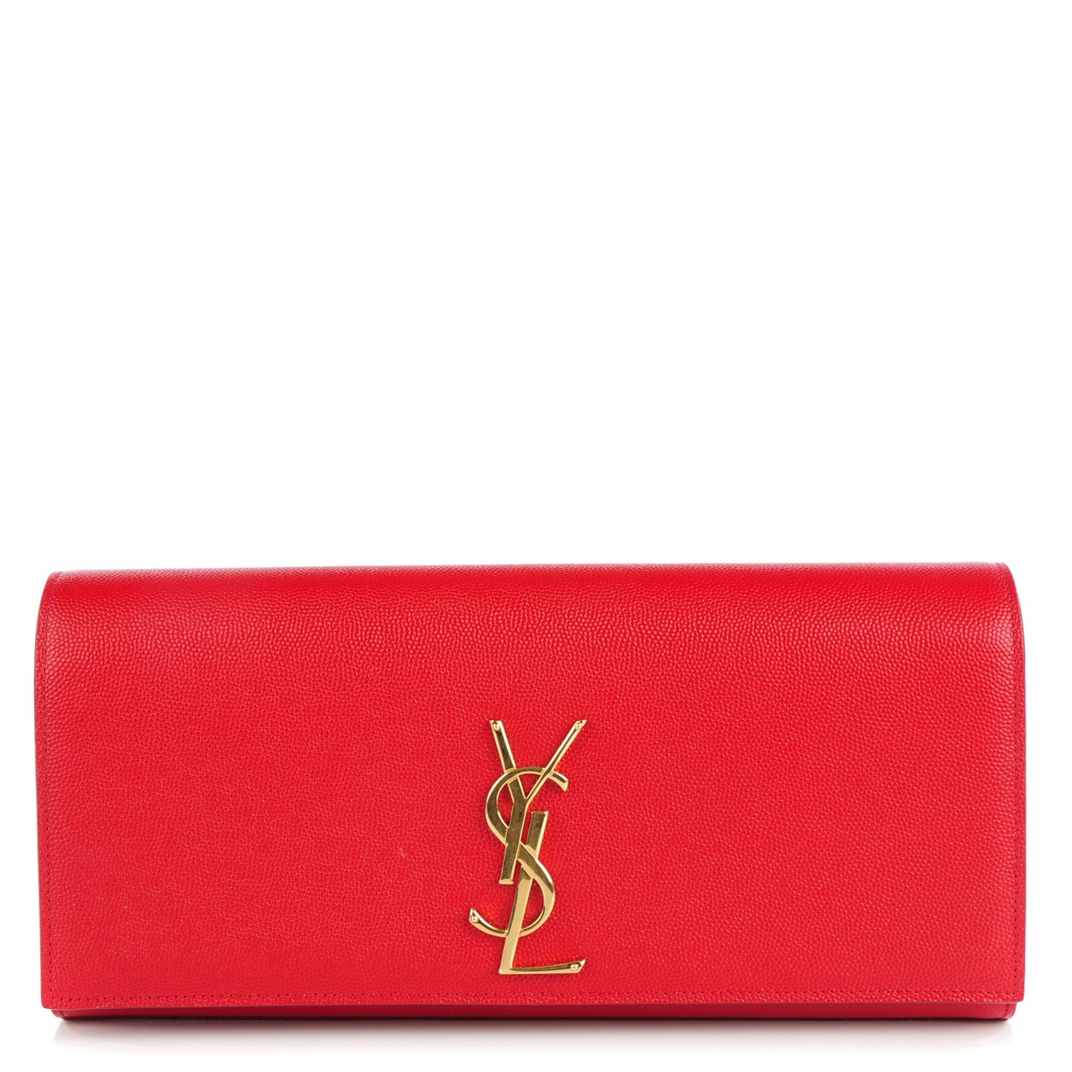 Saint Laurent Grain De Poudre Cassandre Clutch Red 1 of 8