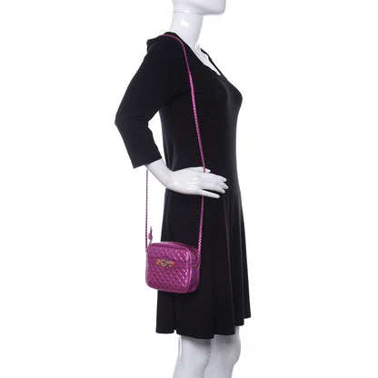 Gucci Laminated Nappa Trapuntata Mini Zumi Shoulder Bag Fuxia 2 of 9