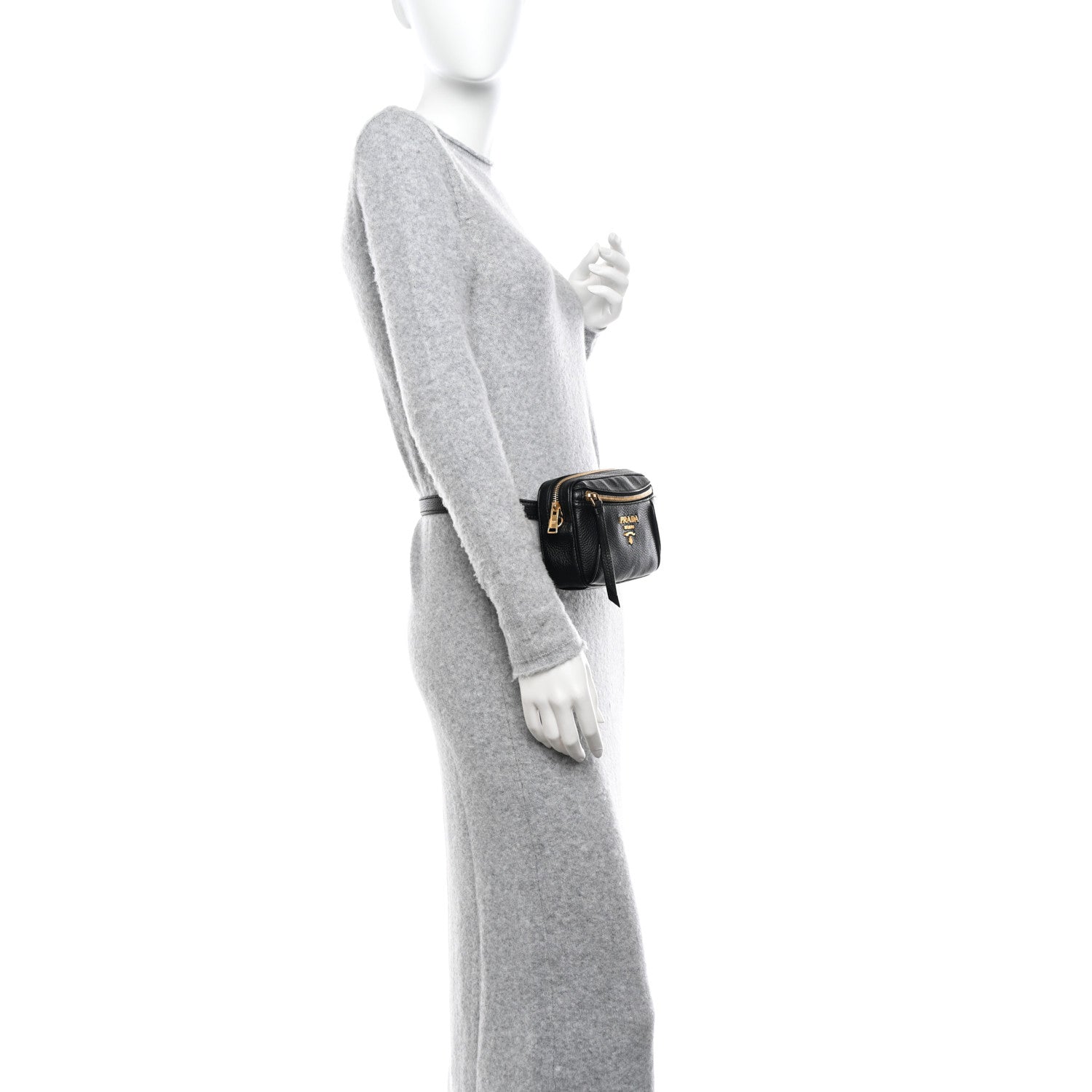 Prada Vitello Daino Belt Bag Black 2 of 12