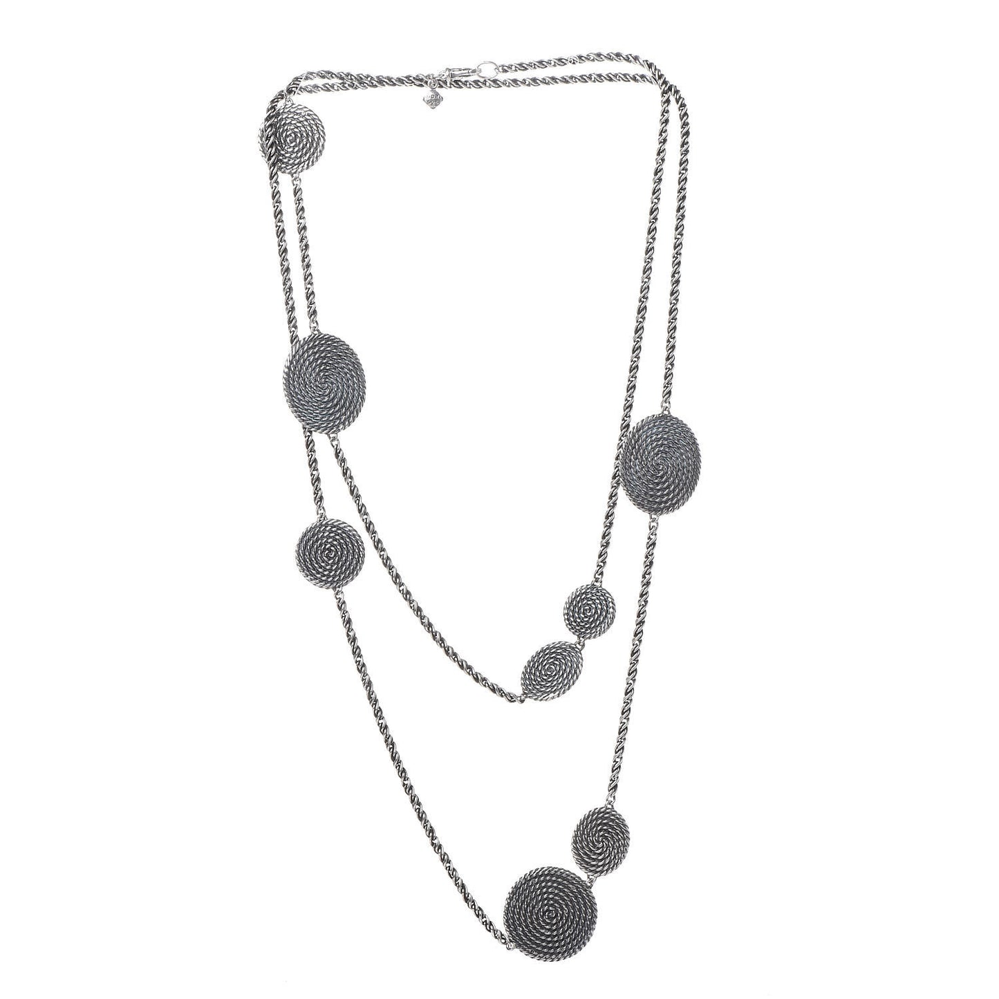 Sterling Silver Diamond Cable Coil Necklace