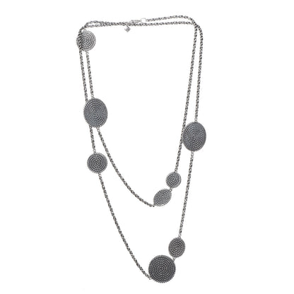 David Yurman Sterling Silver Diamond Cable Coil Necklace 3 of 4