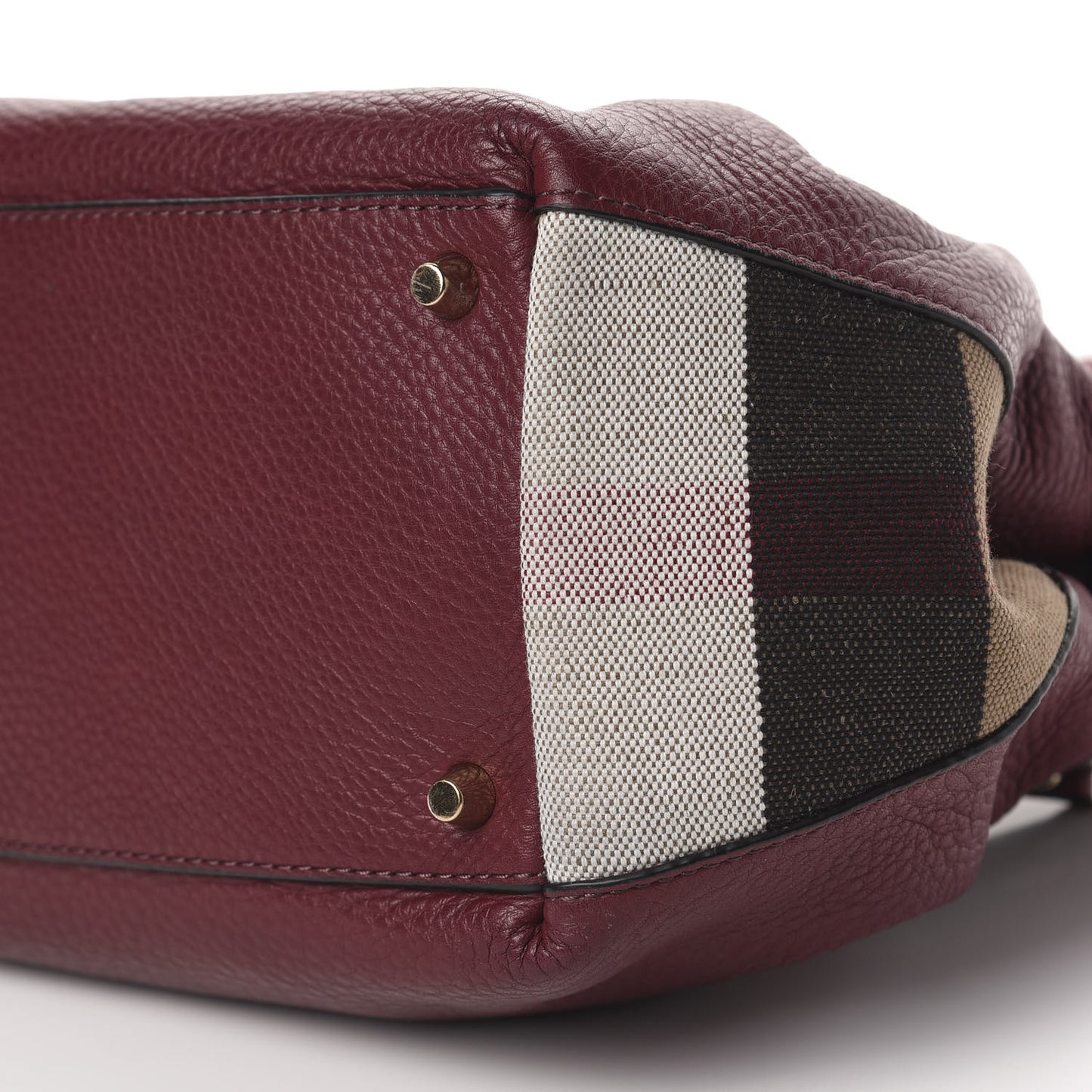 Grainy Calfskin House Check Small Maidstone Burgundy Red