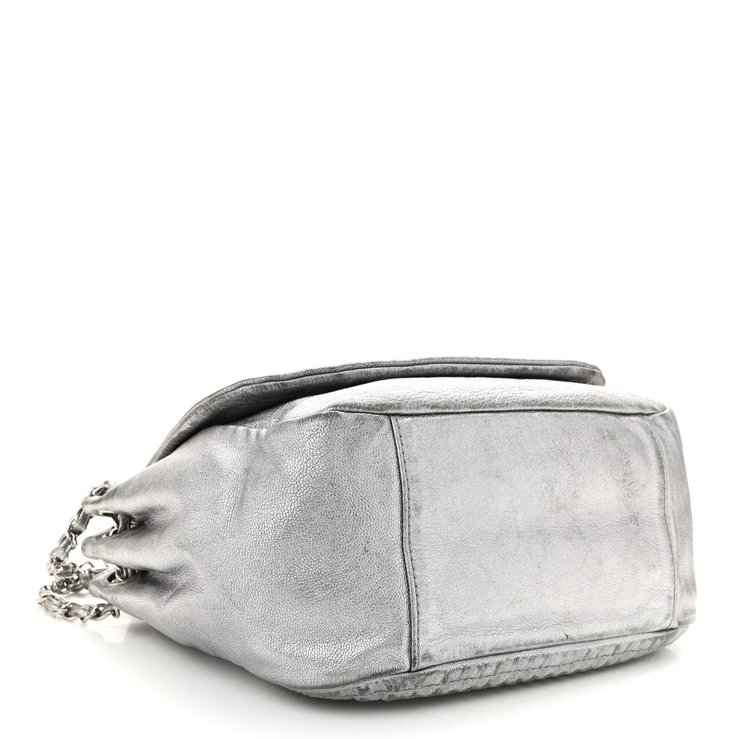Chanel Metallic Deerskin Luxe Ligne Flap  Silver 4 of 12