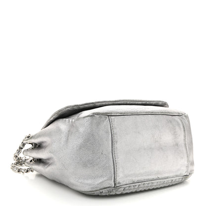 Chanel Metallic Deerskin Luxe Ligne Flap  Silver 4 of 12