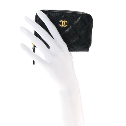 Chanel Caviar Quilted Zip Coin Purse Black 2 of 8