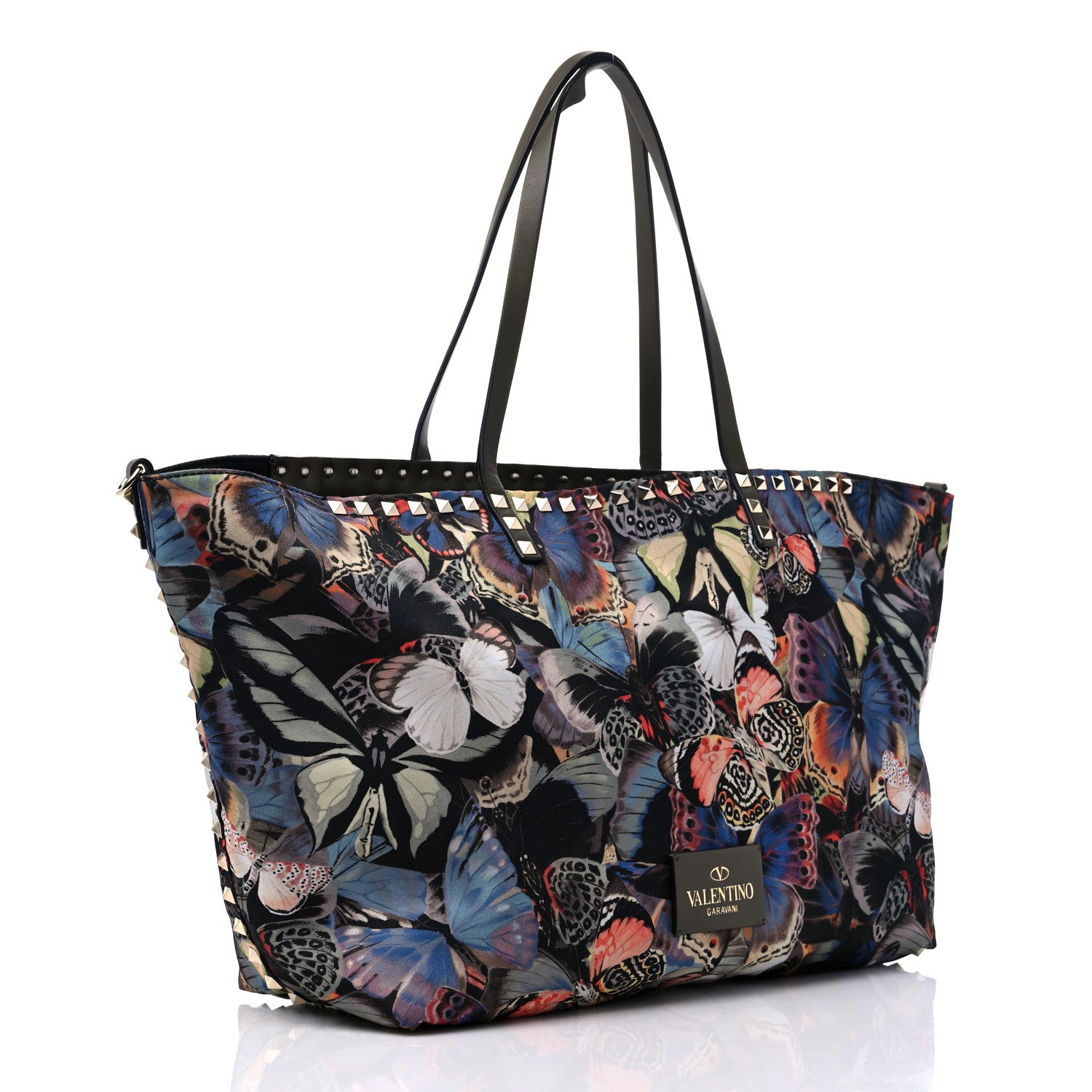 Valentino Garavani Canvas Camubutterfly Rockstud Crossbody Tote Multicolor 3 of 9