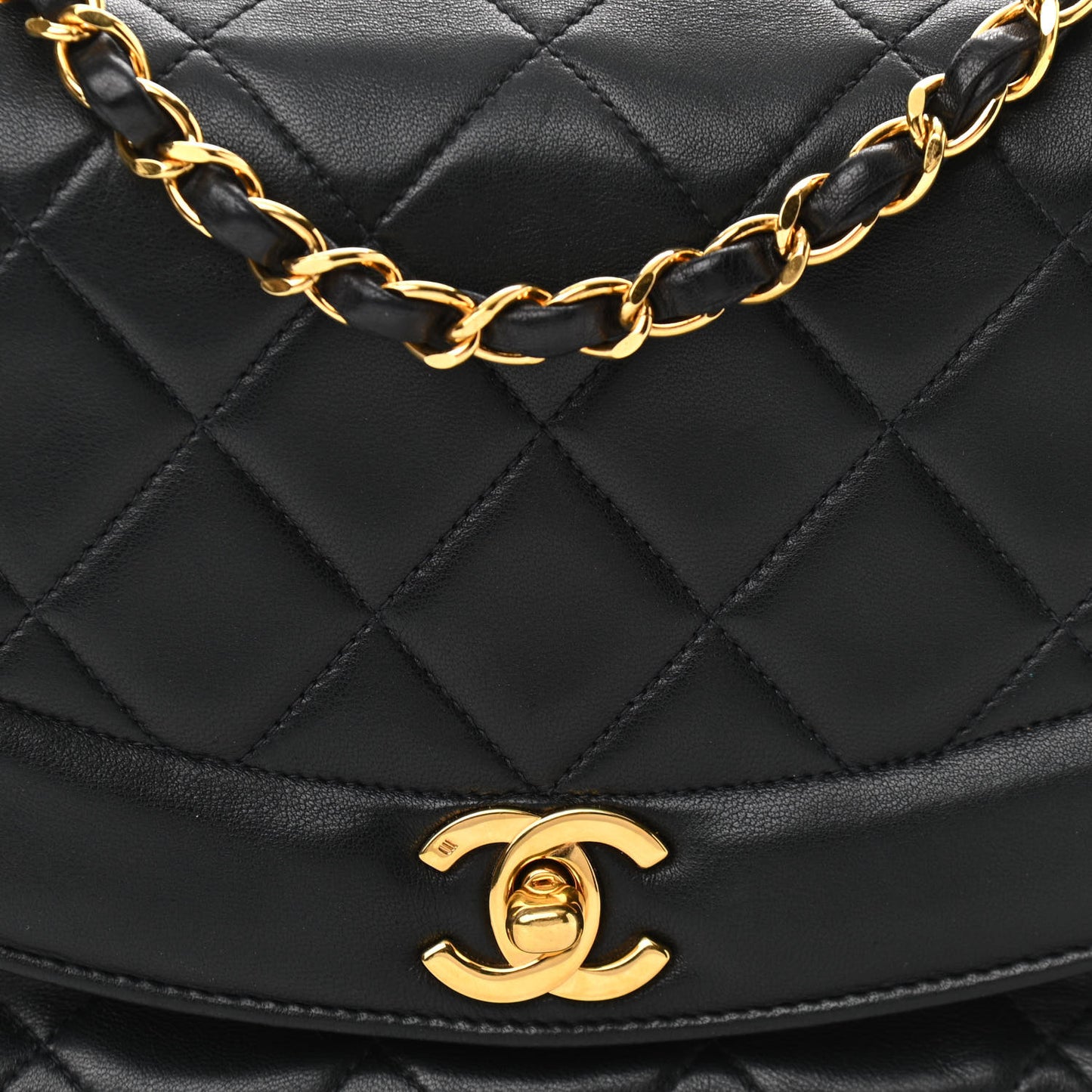 Lambskin Quilted Small Single Flap Black