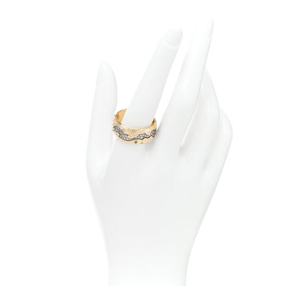 David Yurman 18K Yellow White Gold Cognac Diamond Waves Band Ring 66 11.5 2 of 5