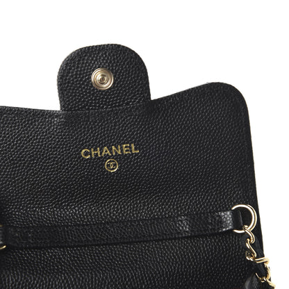 Chanel Caviar Quilted Flap Card Holder On Chain Black 8 of 11