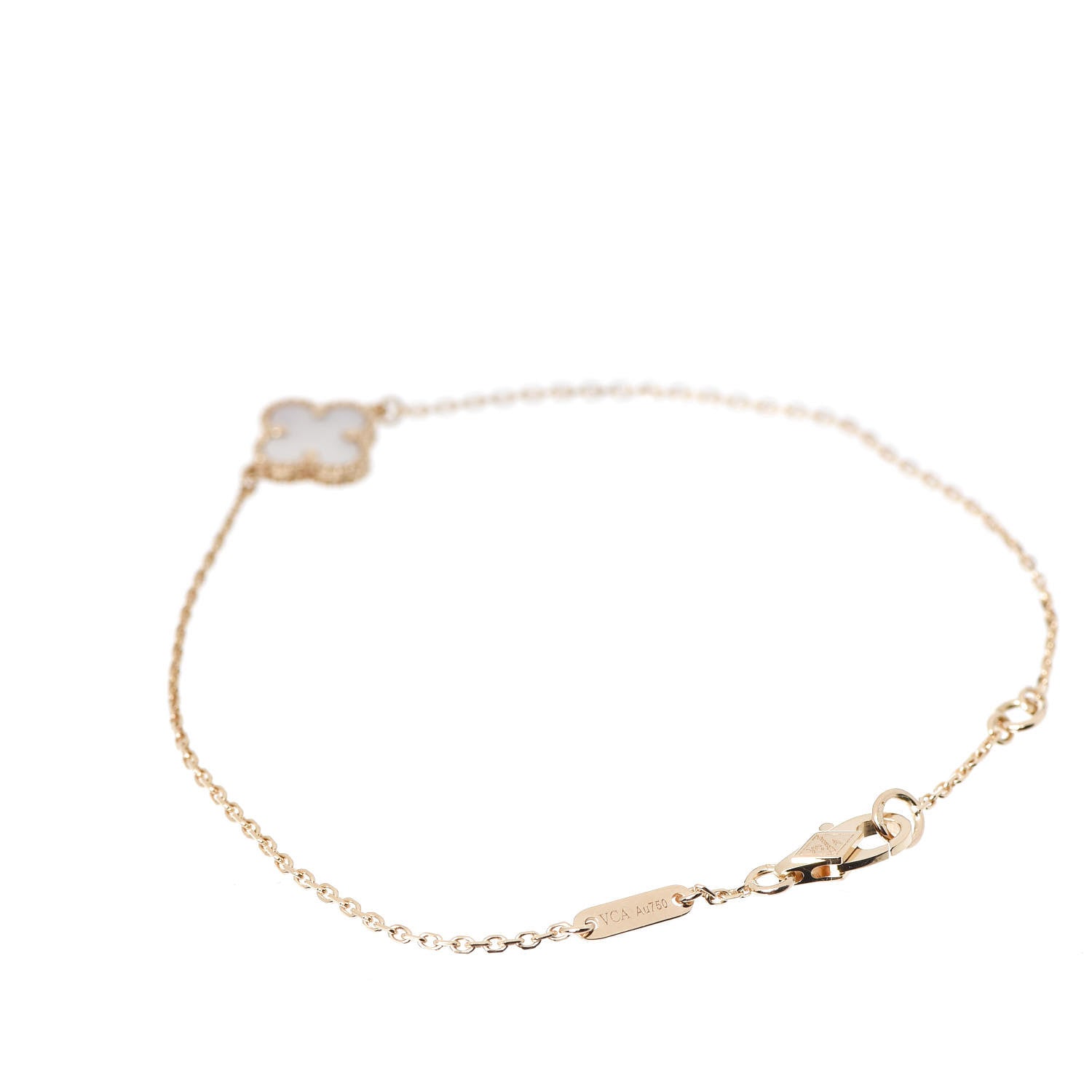 Van Cleef & Arpels 18K Yellow Gold Mother of Pearl Sweet Alhambra Bracelet 3 of 7