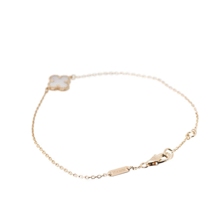 Van Cleef & Arpels 18K Yellow Gold Mother of Pearl Sweet Alhambra Bracelet 3 of 7