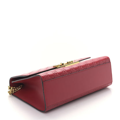 Gucci Guccissima Medium Padlock Shoulder Bag Hibiscus Red 4 of 9