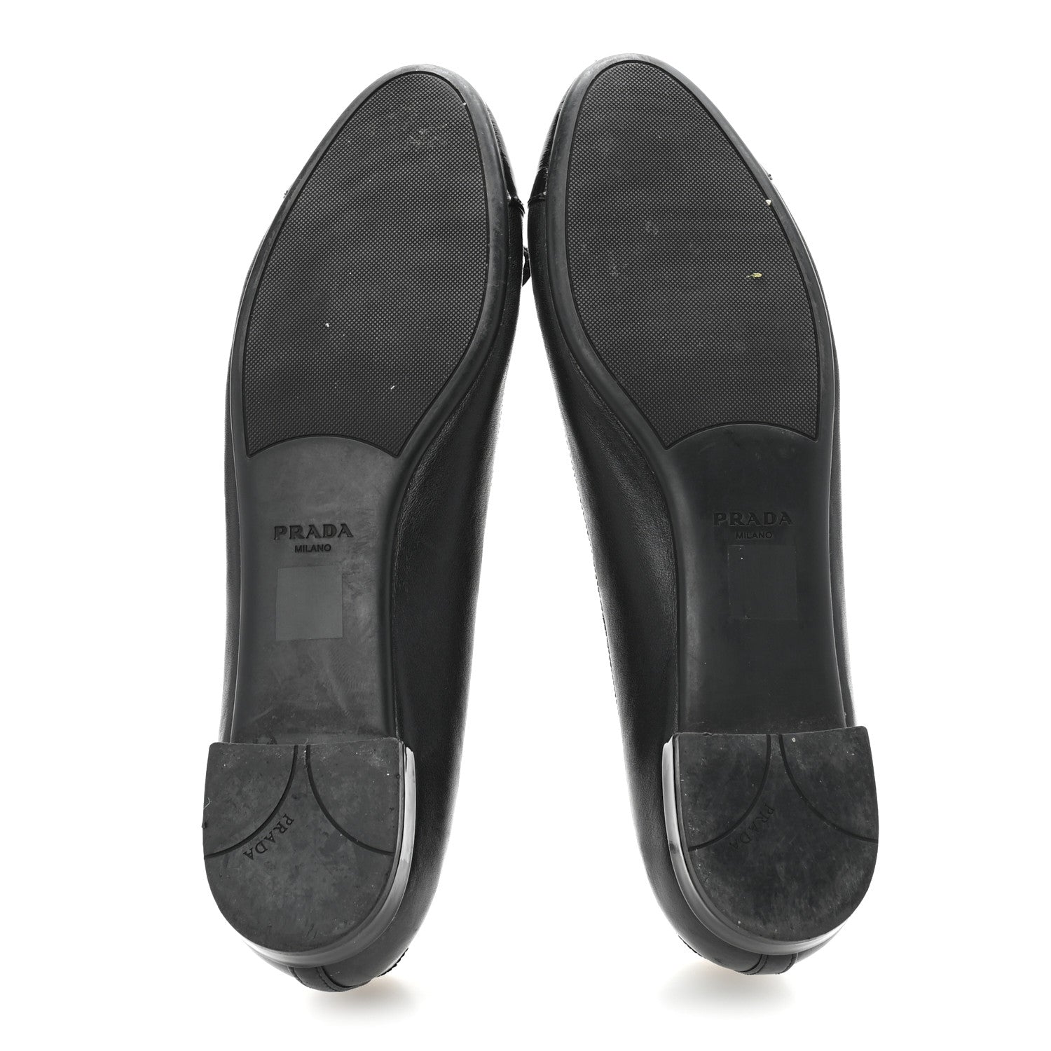 Prada Nappa Vernice Cap Toe Logo Bow Ballerina Flats 39.5 Black 6 of 9