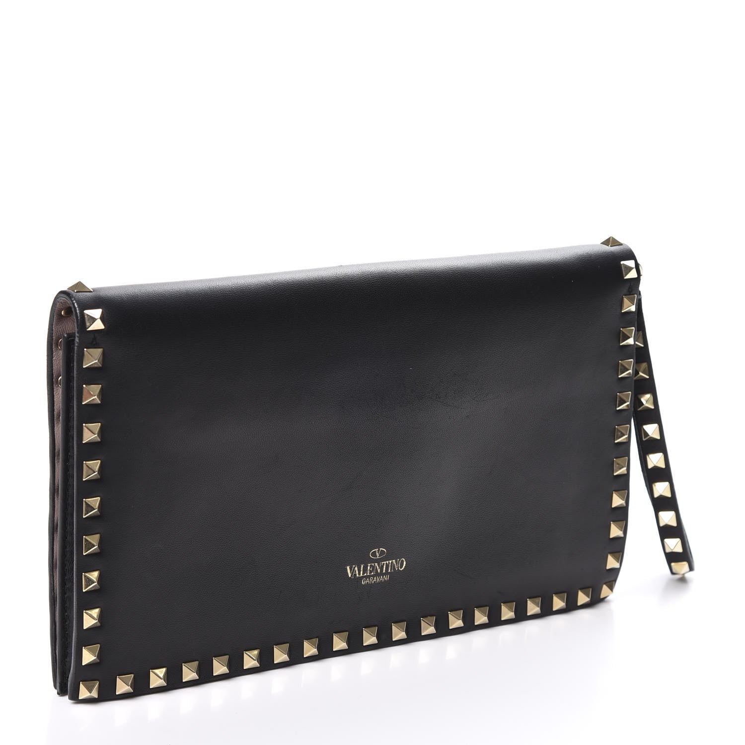 Valentino Garavani Nappa Rockstud Wristlet Clutch Black 2 of 9