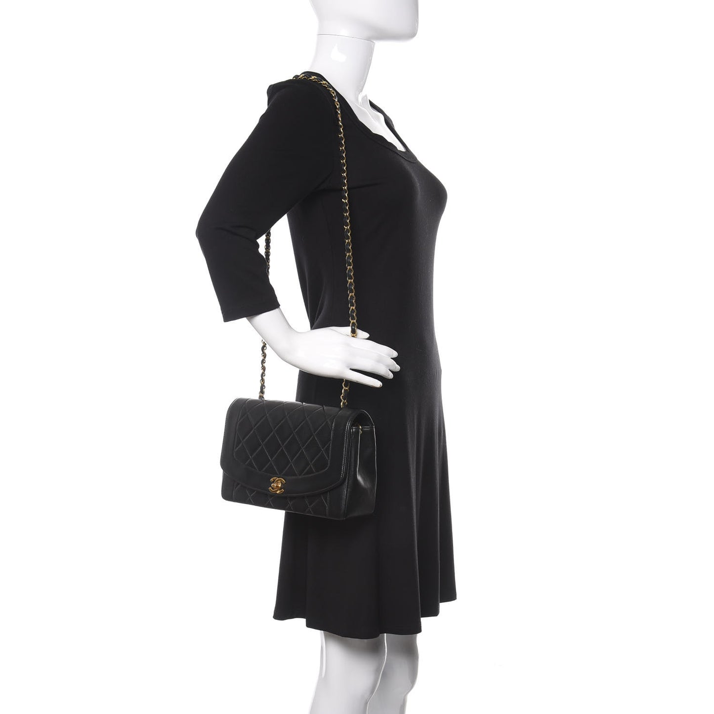 Lambskin Quilted Medium Single Flap Black