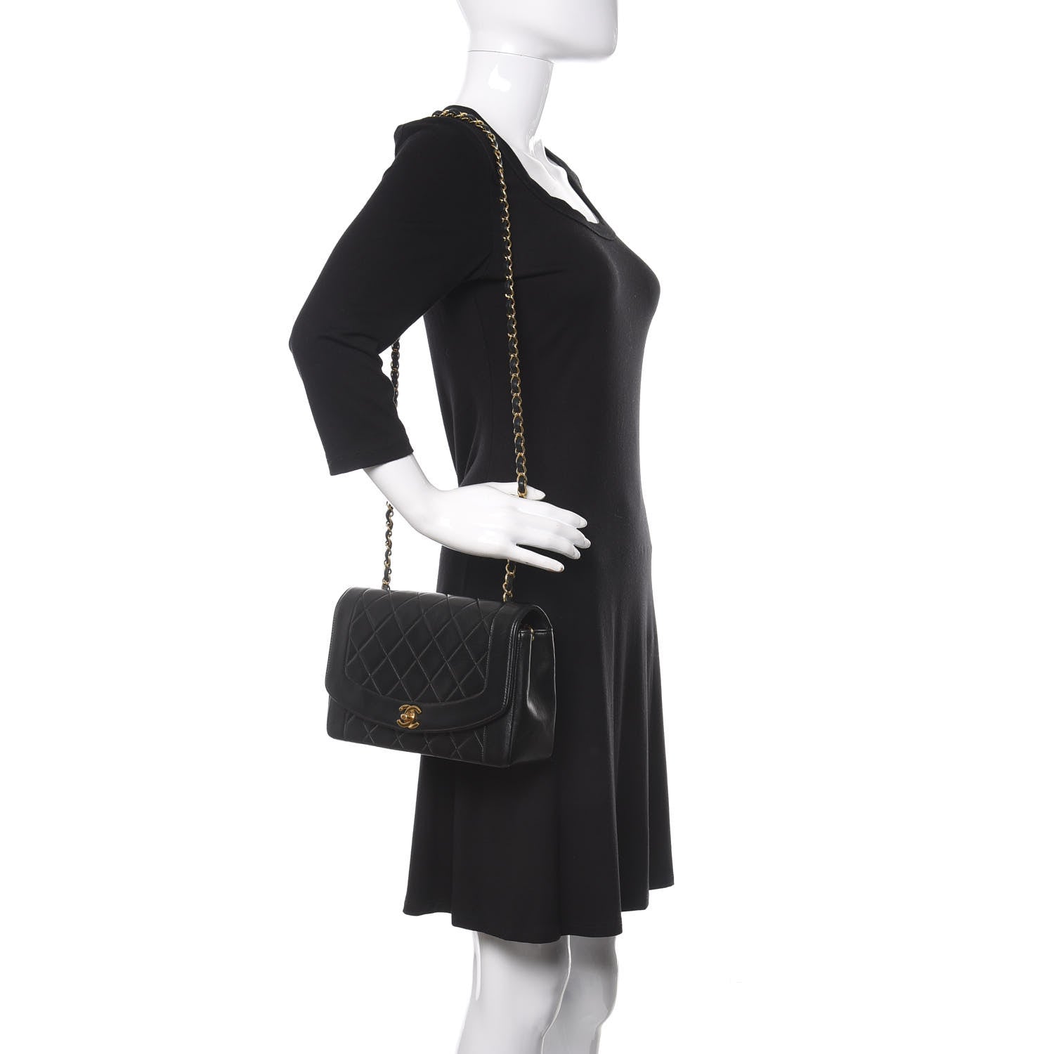 Chanel Lambskin Quilted Medium Single Flap Black 2 of 11