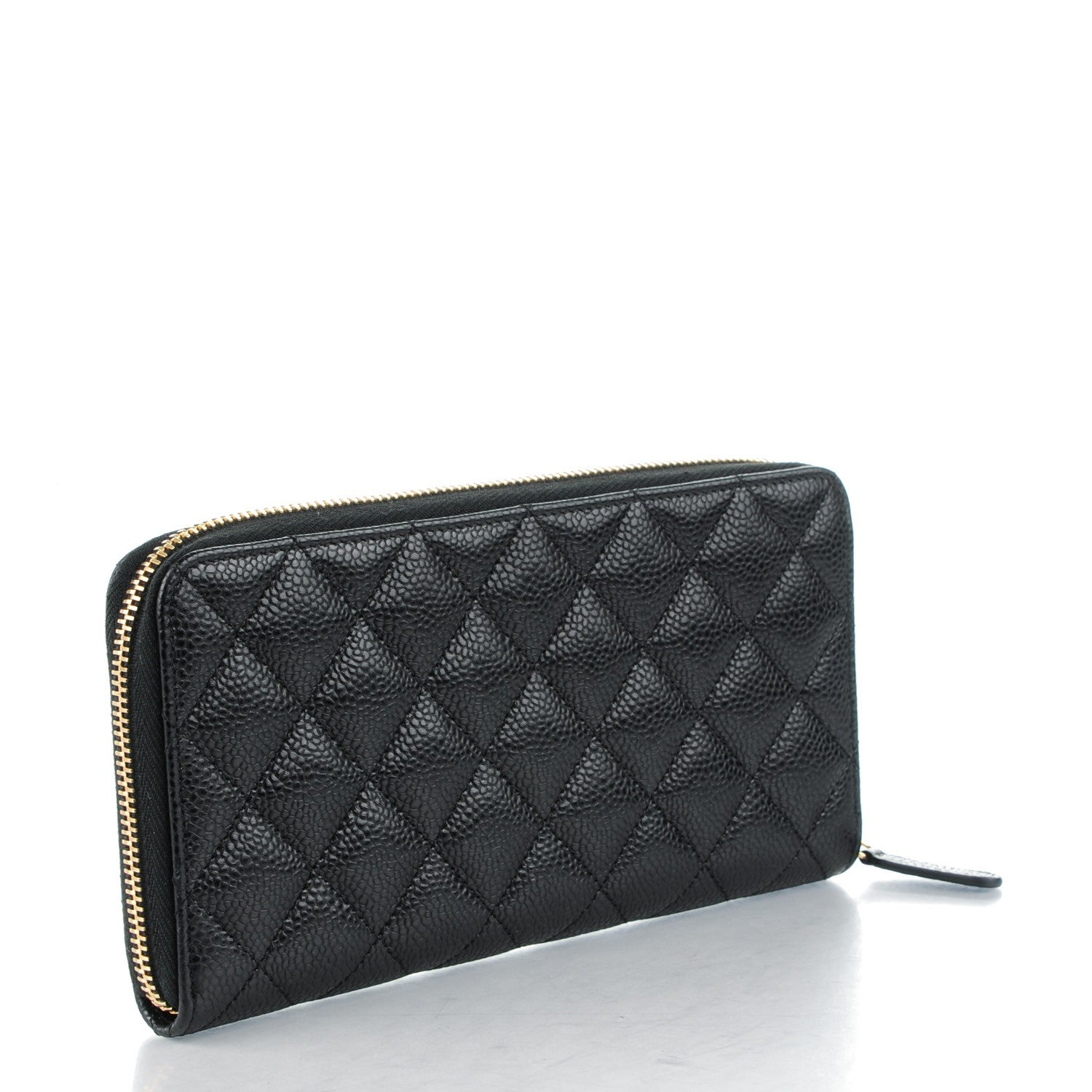 Chanel Caviar Quilted Large Gusset Zip Around Wallet Black 3 of 8