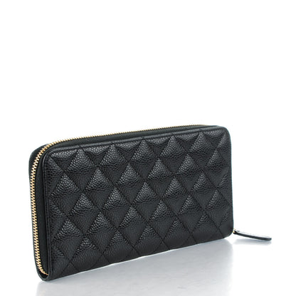 Chanel Caviar Quilted Large Gusset Zip Around Wallet Black 3 of 8