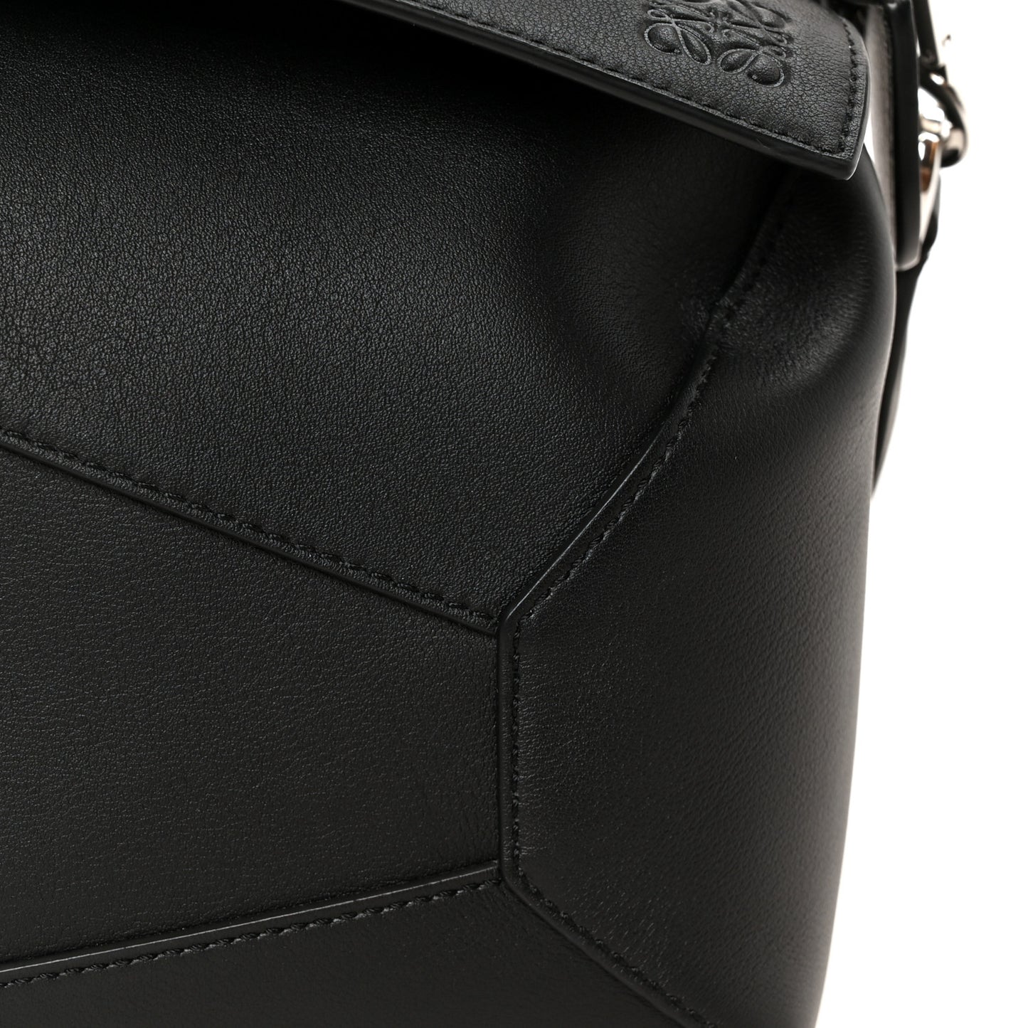 Calfskin Small Puzzle Edge Bag Black