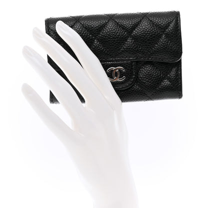 Chanel Caviar Quilted Flap Card Holder Wallet Black 2 of 9