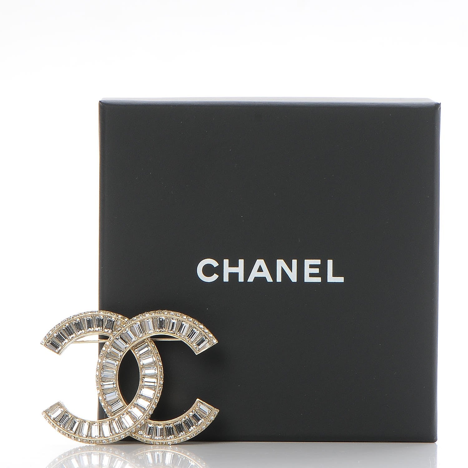 Chanel Baguette Crystal CC Brooch Gold 5 of 5